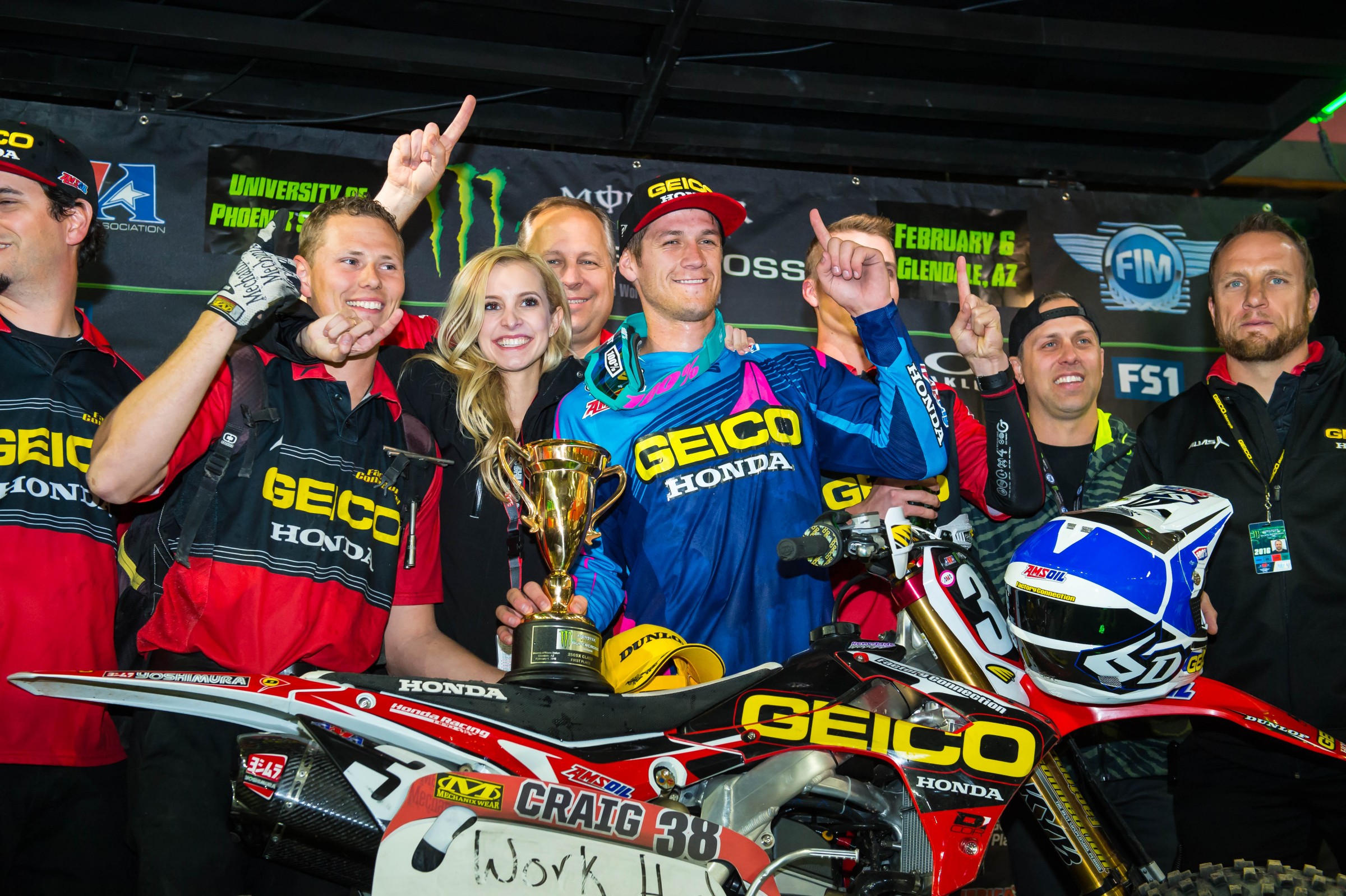 Craig got his first career 250SX win in Glendale earlier this year.