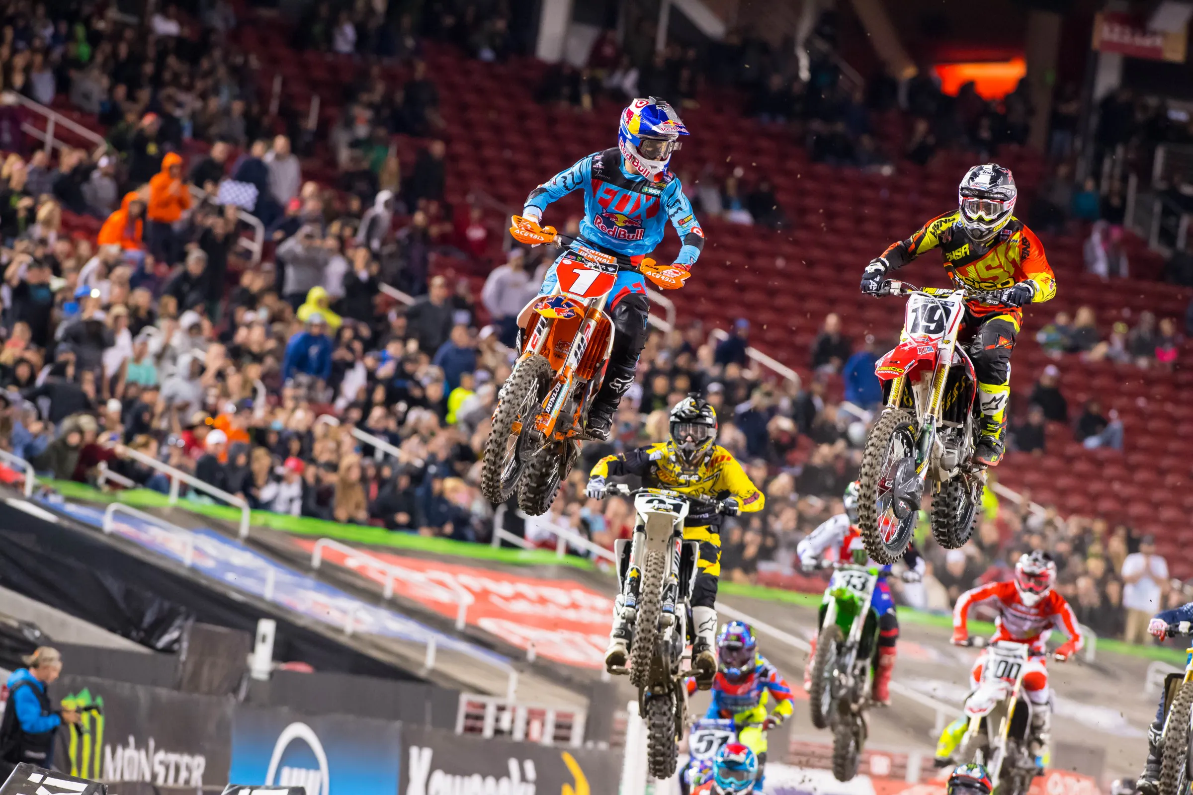 The start was key, and Dungey grabbed a good one, fighting with Justin Bogle for the holeshot.