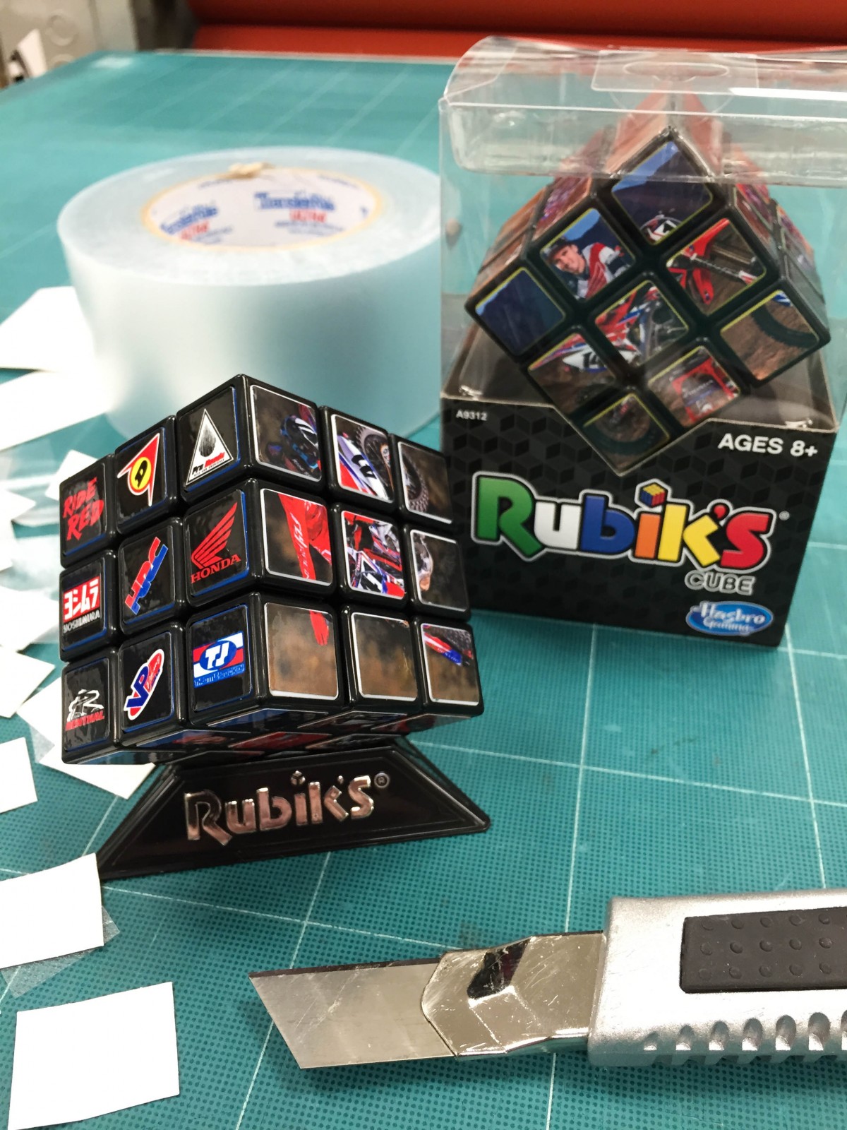 Check out the sweet customized Rubik's Cubes that Indiana's own Davis brothers, Robert and Matt from Graphics Lab, made for their friends on Team Honda.