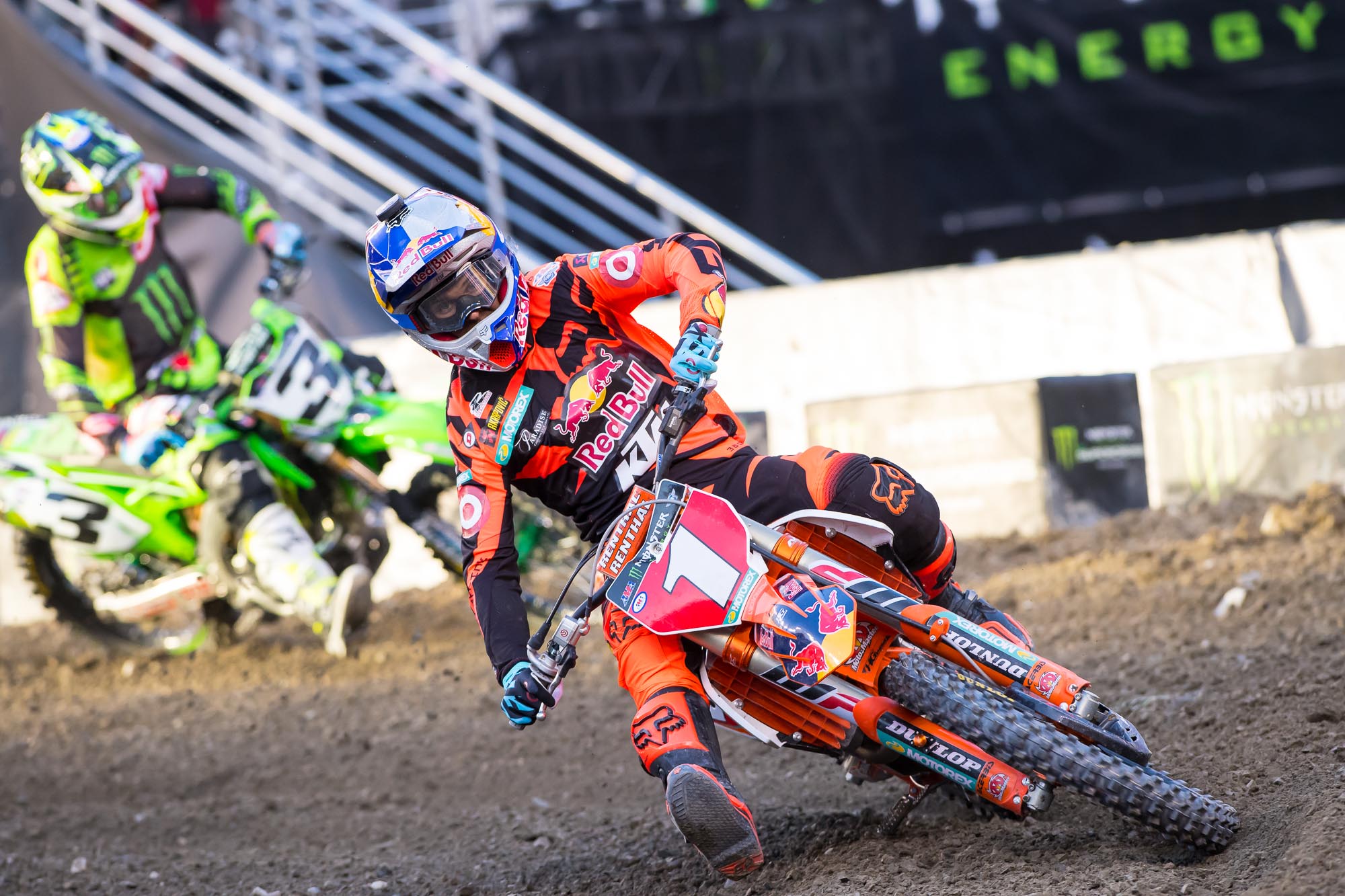 Dungey tried to keep Roczen close, but eventually fell into the clutches of Tomac.