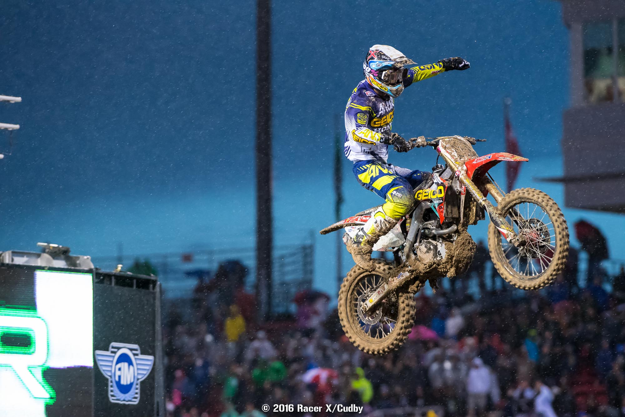 Justin Bogle was feeling it in the mud. He also did this.