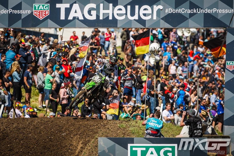 Lawrence swept both of the EMX250 motos in Germany.