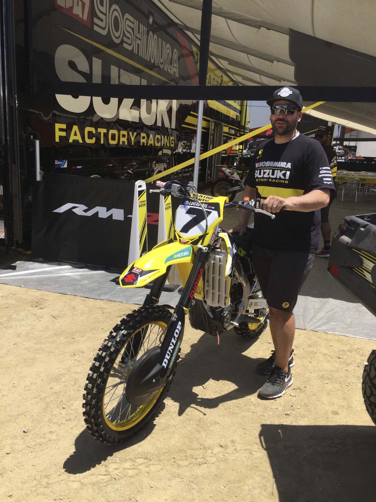 Number Seven gets rolled towards tech inspection today; James Stewart will give it a go in practice.