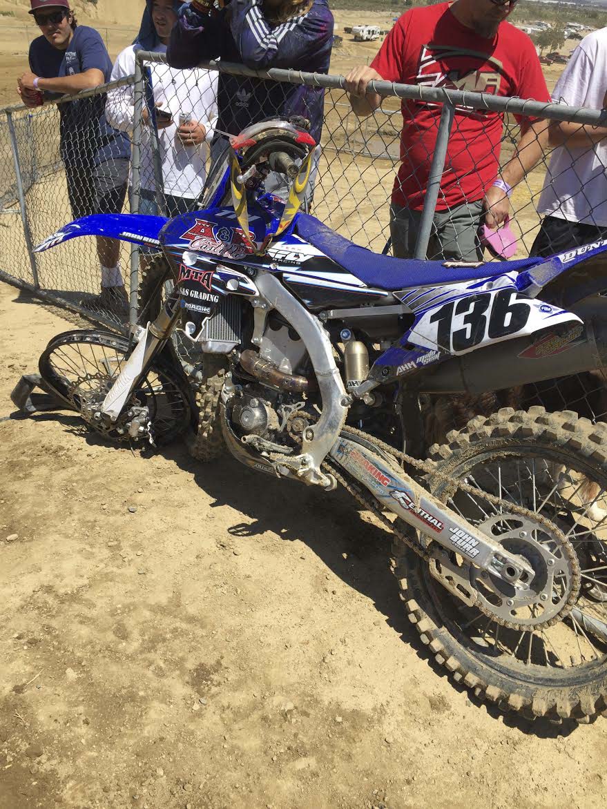 The after shot of Brett Hottel’s over-jump on the big step-up. He’s okay and he will be out here watching tomorrow.