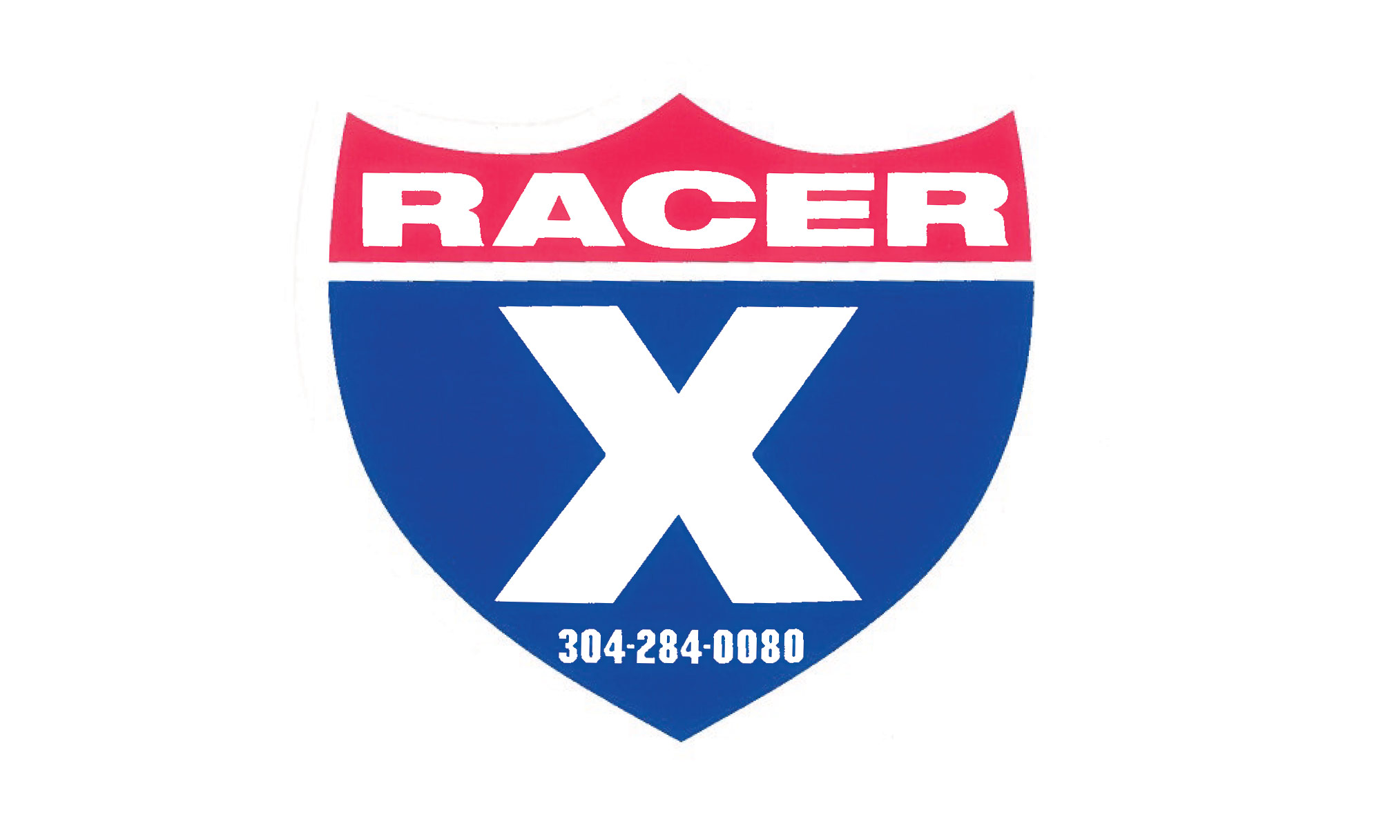 Here it is--the Racer X shield sticker. You know it's old when you see the phone number on the bottom. This was before websites!