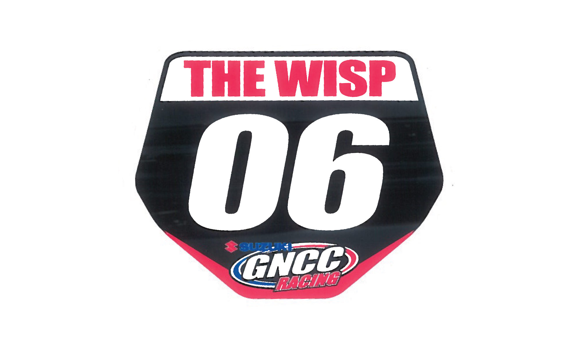 Our 2005 event sticker--the number plate--in 2006 GNCC form.