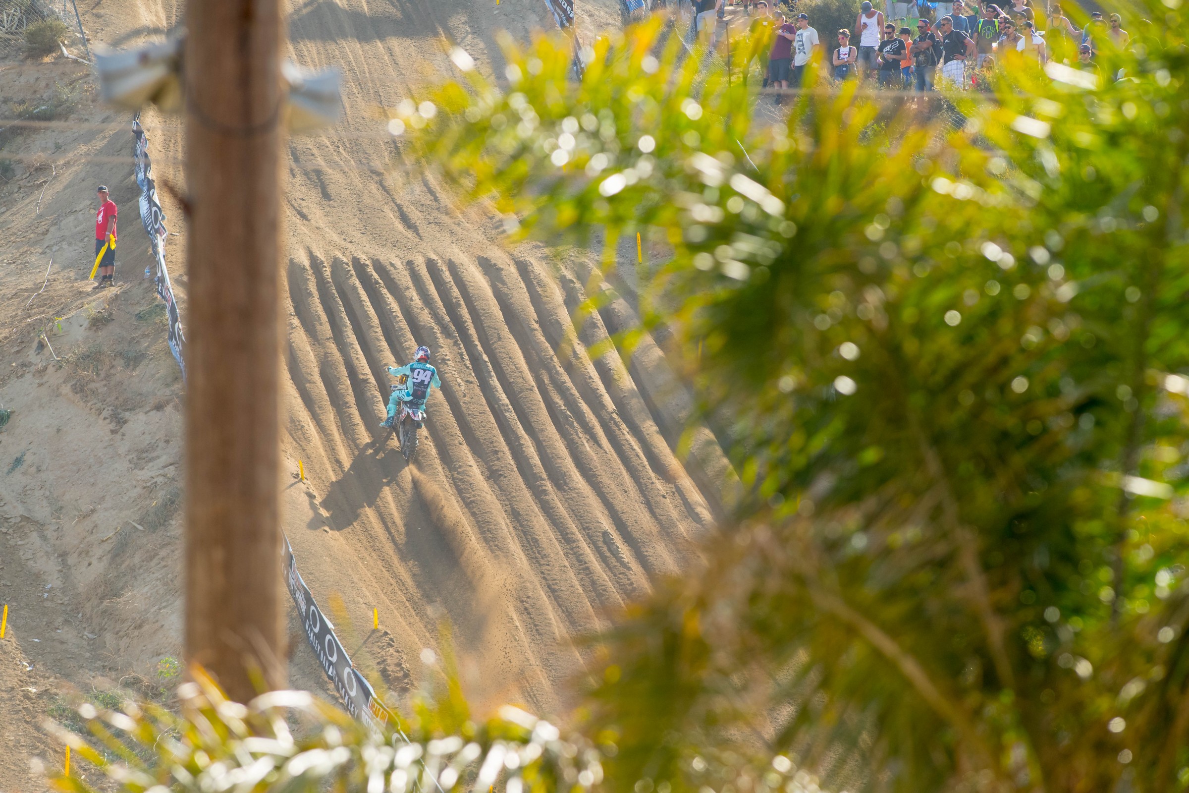 Ken Roczen on the way up at Glen Helen. Everything on that track is big!