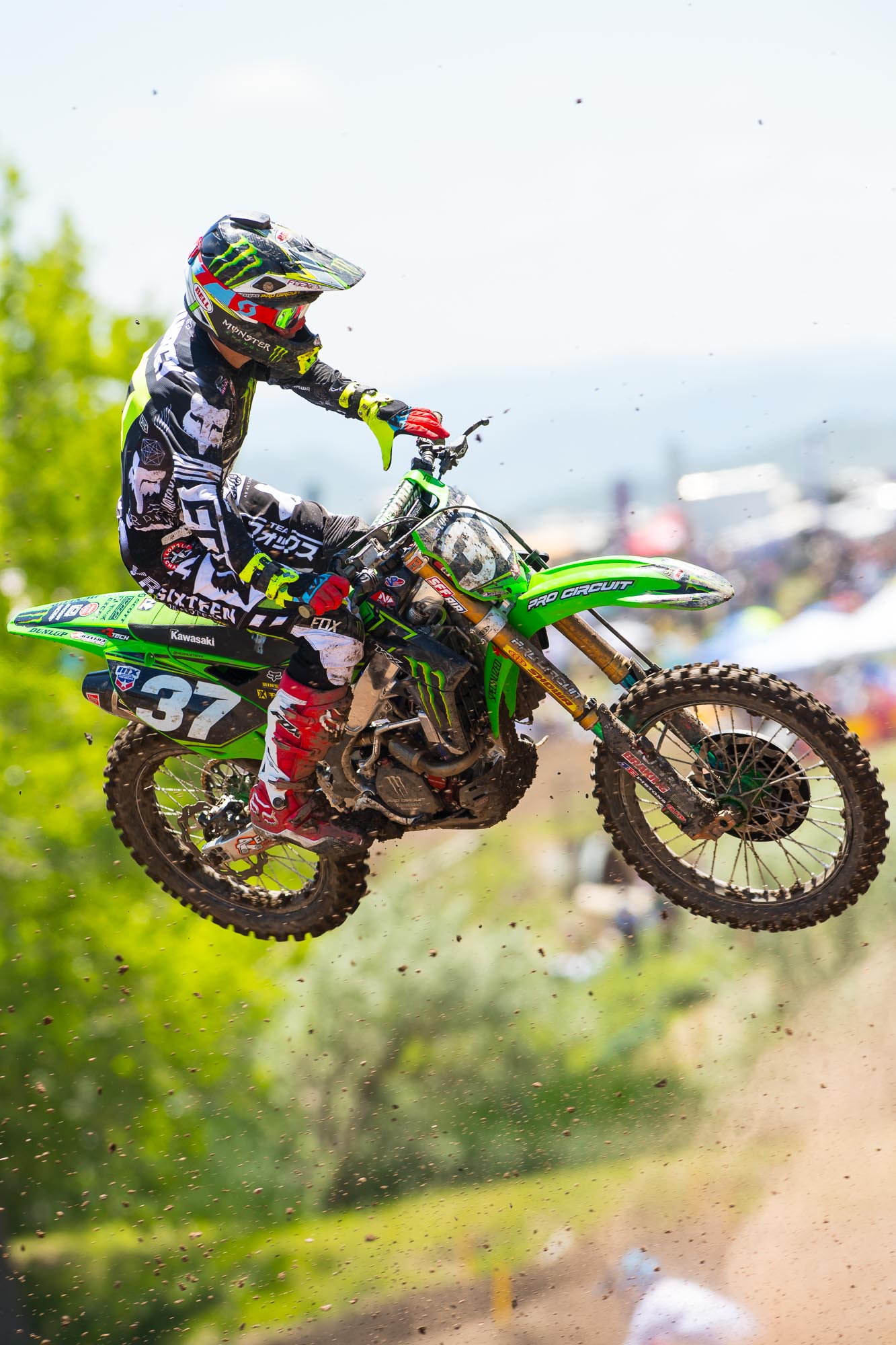 Savatgy had the first moto in the bag until crashing late in the race.