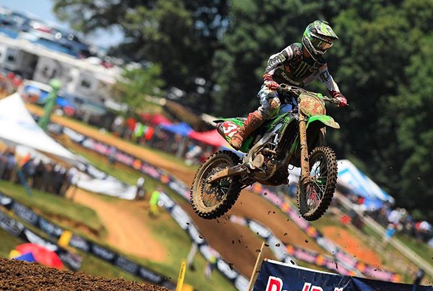 Monster Energy/Pro Circuit Kawasaki's Joey Savatgy took the win in 250 Class moto one.