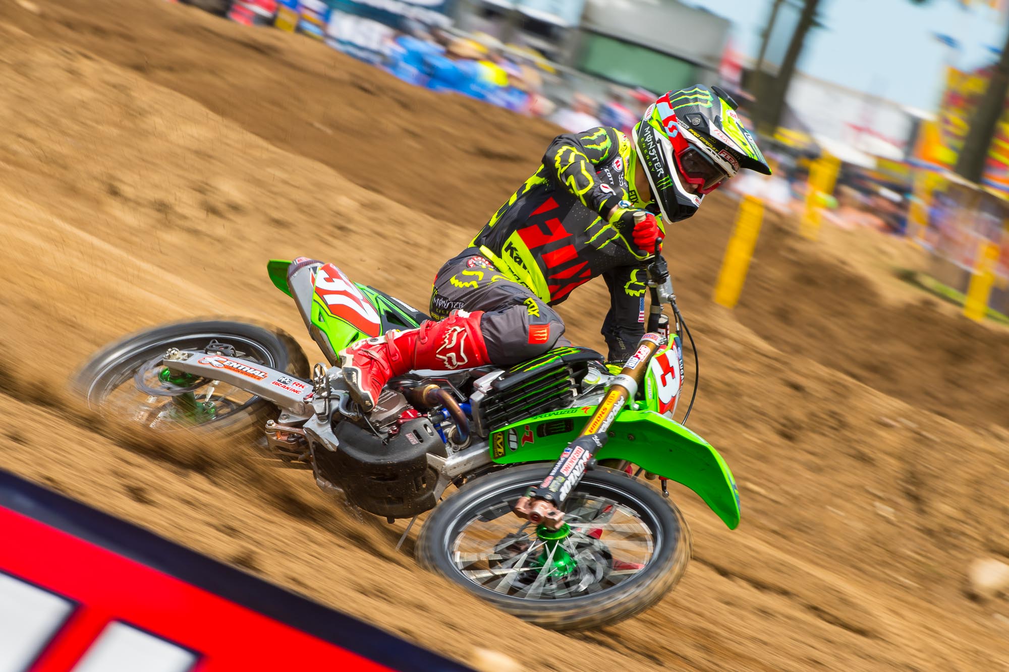 Joey Savatgy lost the points lead after a crash in moto two.