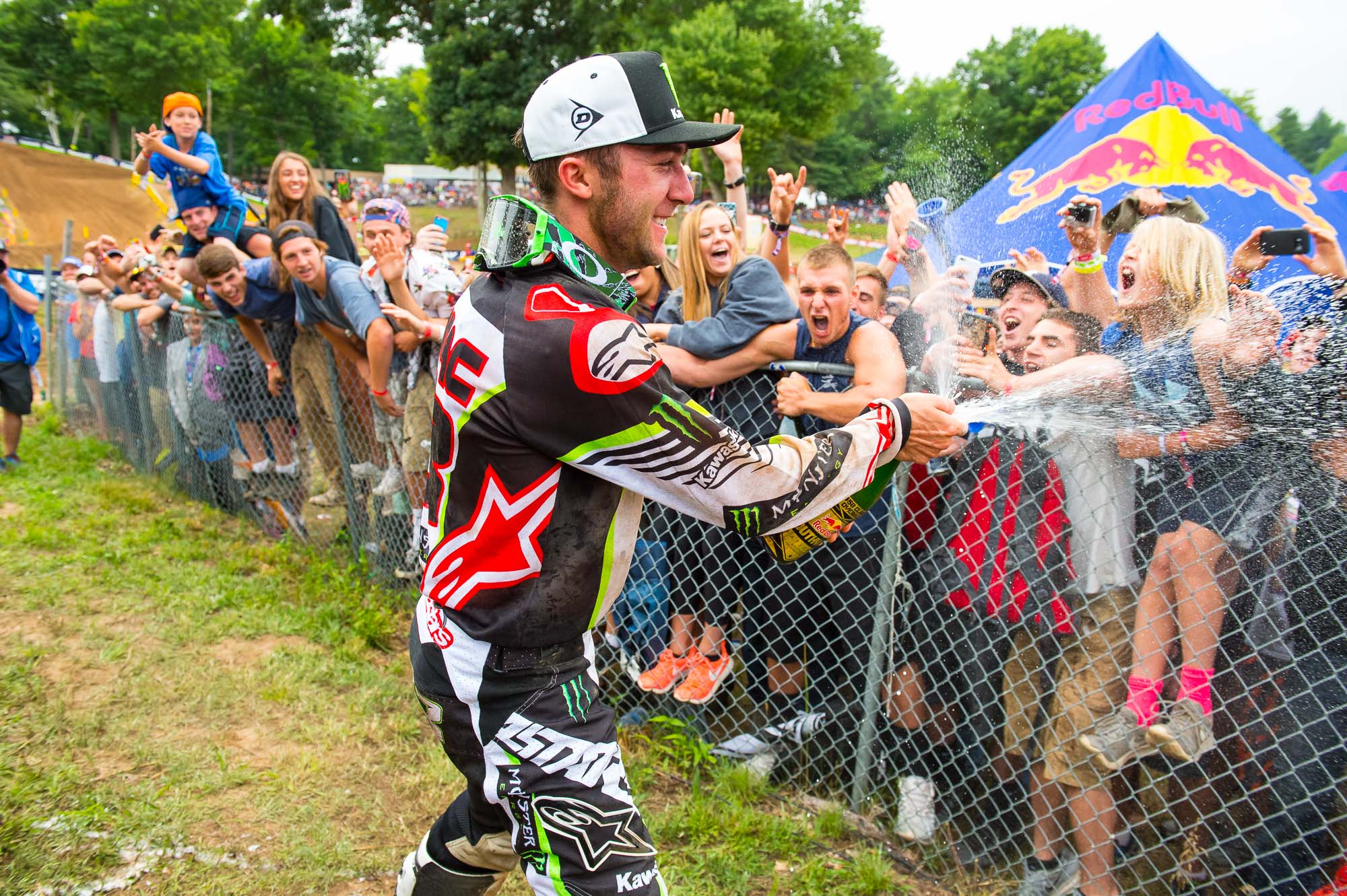 Tomac celebrates his first overall of 2016.