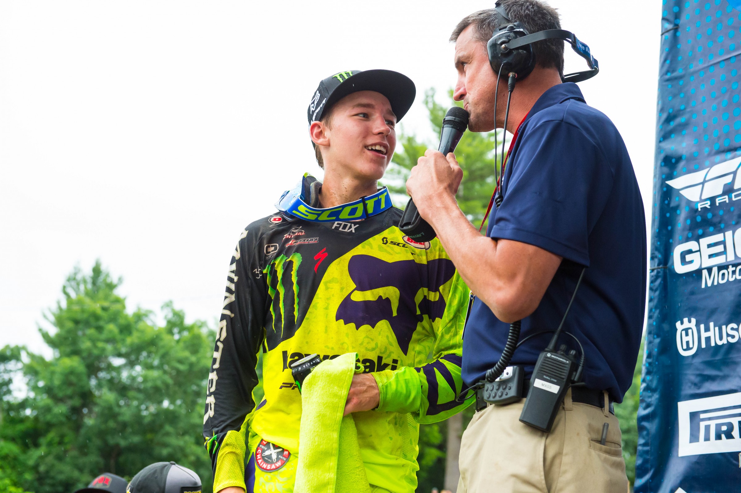 All smiles from the rookie after his first career podium.