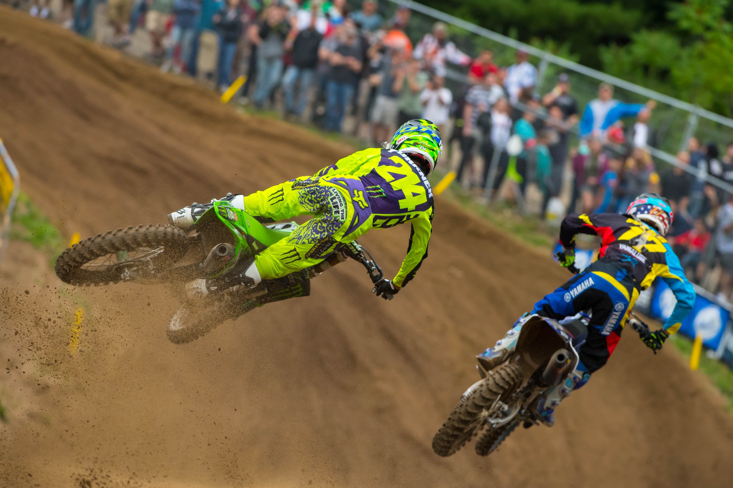 Forkner tries to chase down Cooper Webb in the second 250 moto.