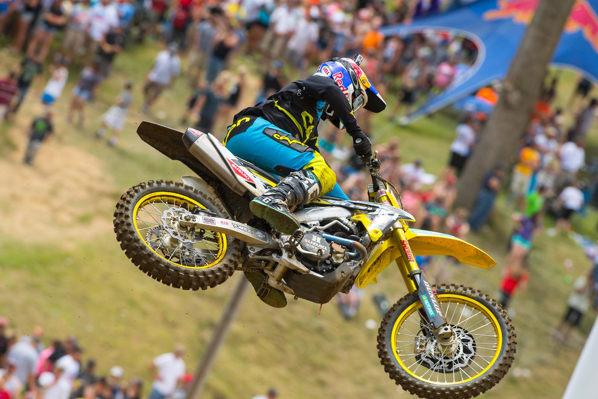James Stewart returned to action since crashing out of the Hangtown opener (he did try practice at Glen Helen but was a no go for the motos). He logged a consistent tenth-place finish in moto one, but blistered hands got the better of him in moto two and he was unable to finish.