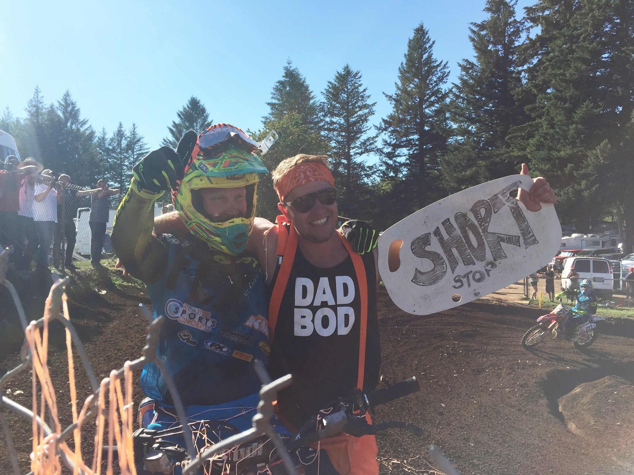 Shorty and Moser celebrating one last time at Washougal.