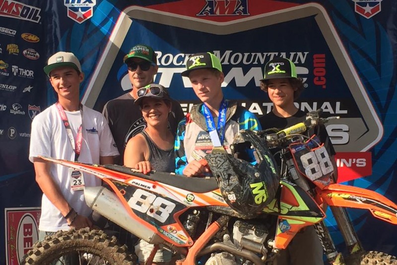 The Palmers pictured on the podium at Loretta's.