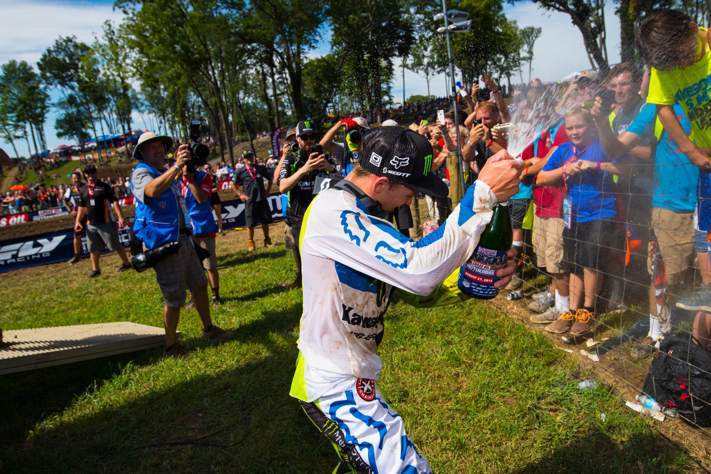 Forkner celebrates his first overall win at Ironman.