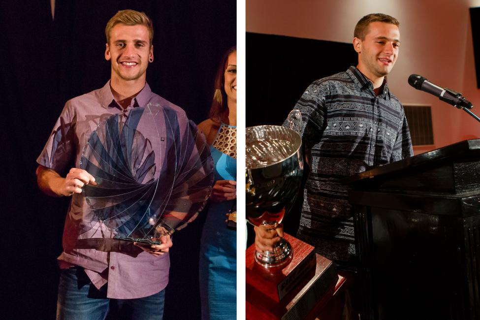 450 Class Champion Ken Roczen (left) and 250 Class Champion Cooper Webb (right) receive their Championship hardware.