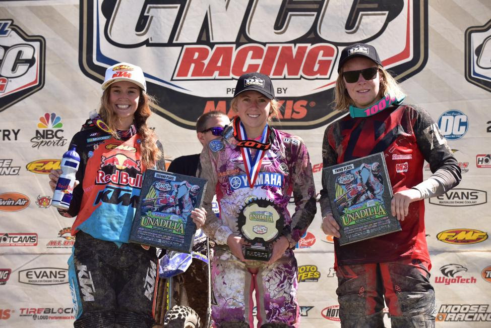 WXC Podium: (2) Kacy Martinez, (1) Becca Sheets, (3) Mackenzie Tricker.