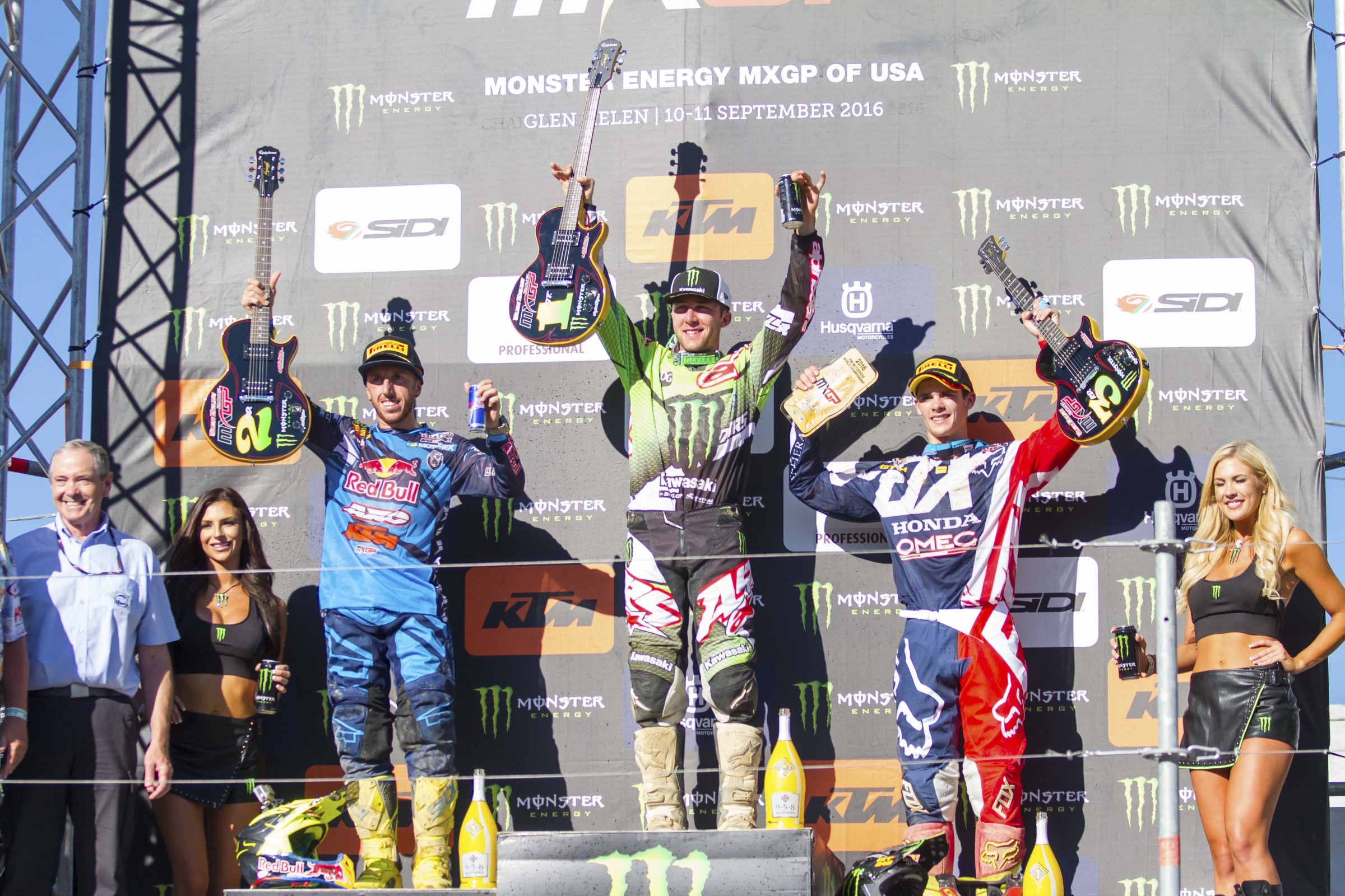 Gajser (right) found the podium 16 times in his rookie season.