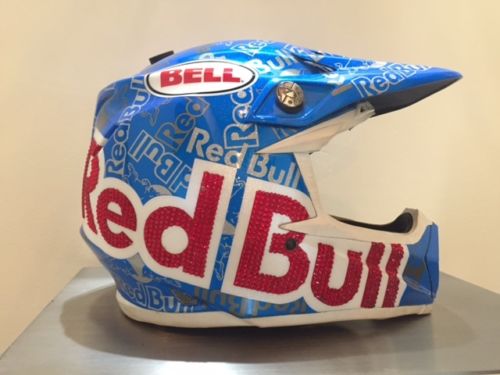 A James Stewart autographed Red Bull helmet is one of the items up for bid.