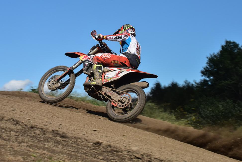 Russell has a twenty-point lead over Strang in the GNCC standings.