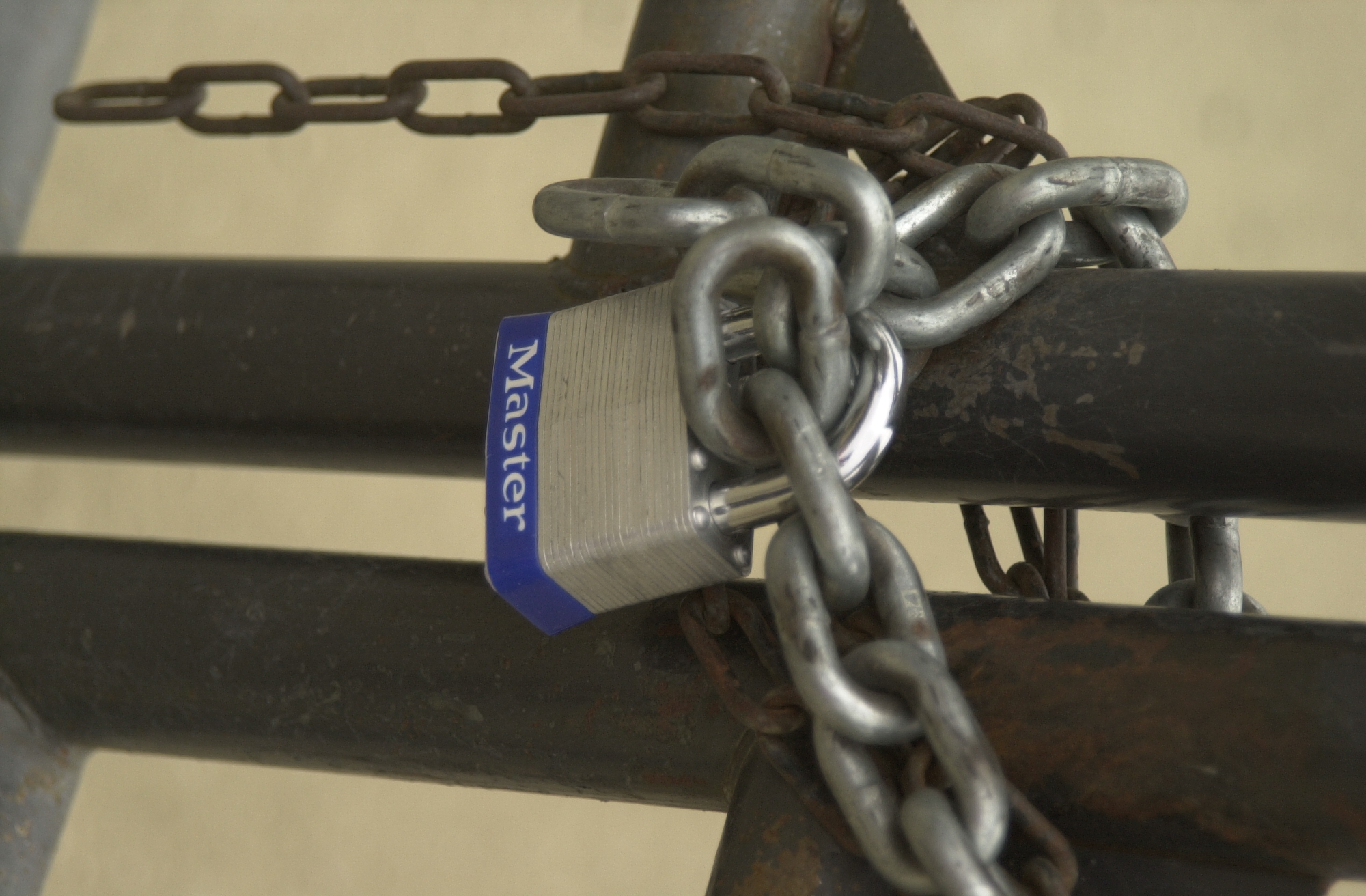 The padlock left on the front gate of Competition Park.