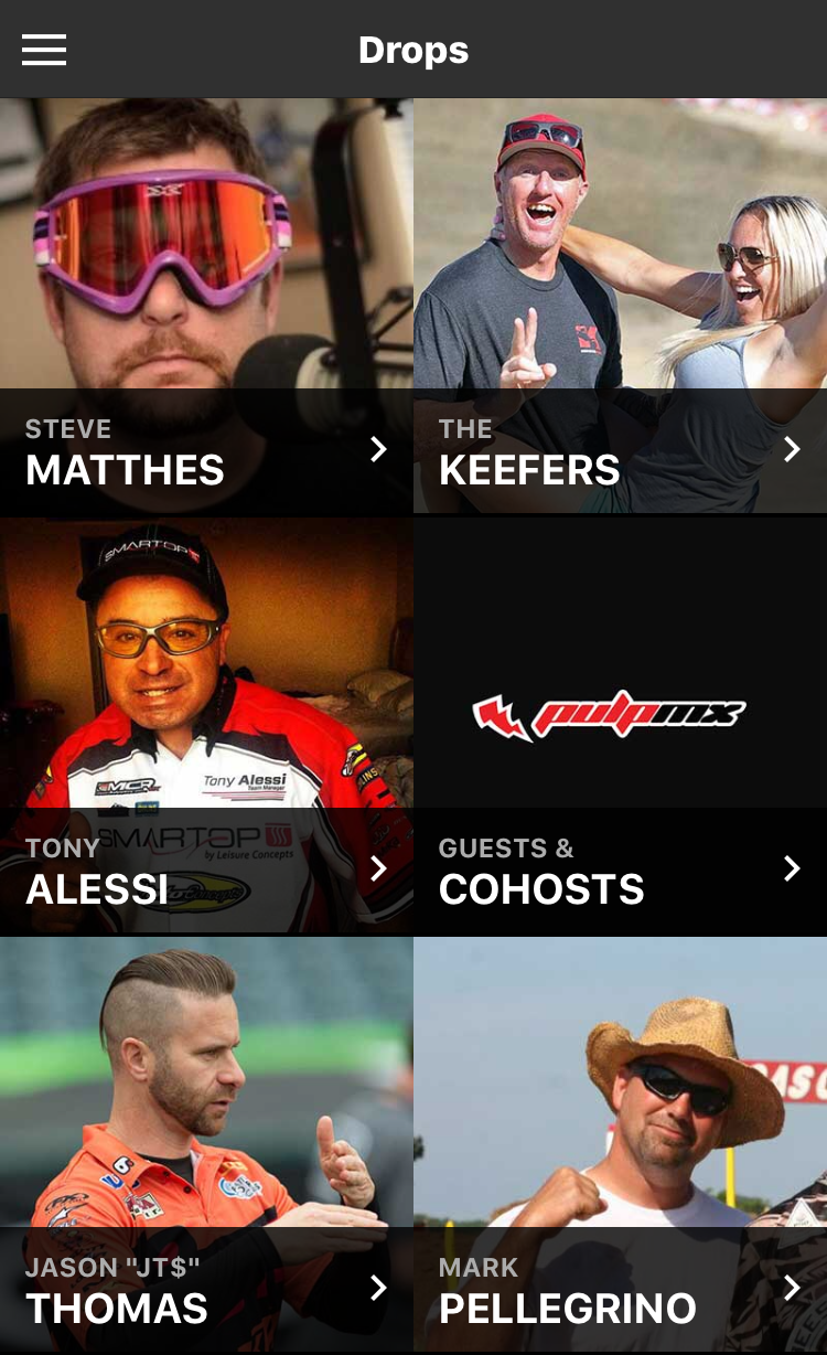 The Drops page is one of the best features of the new Pulpmx App.