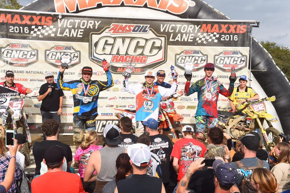 Overall Podium: (2) Thad Duvall, (1) Kailub Russell, (3) Ricky Russell.