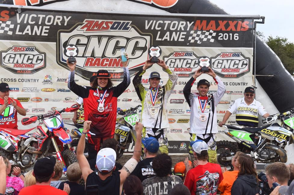 XC2 Pro Lites Podium: (2) Trevor Bollinger, (1) Layne Michael, (3) Craig Delong.