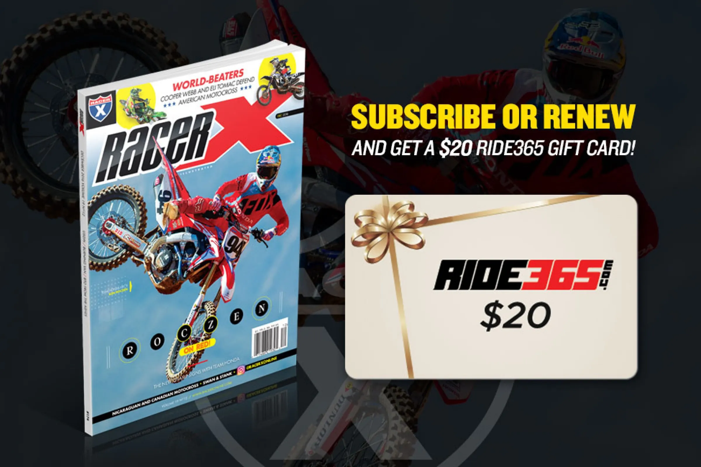 Subscribe Now and Get a Free $20 Ride365 Gift Card!