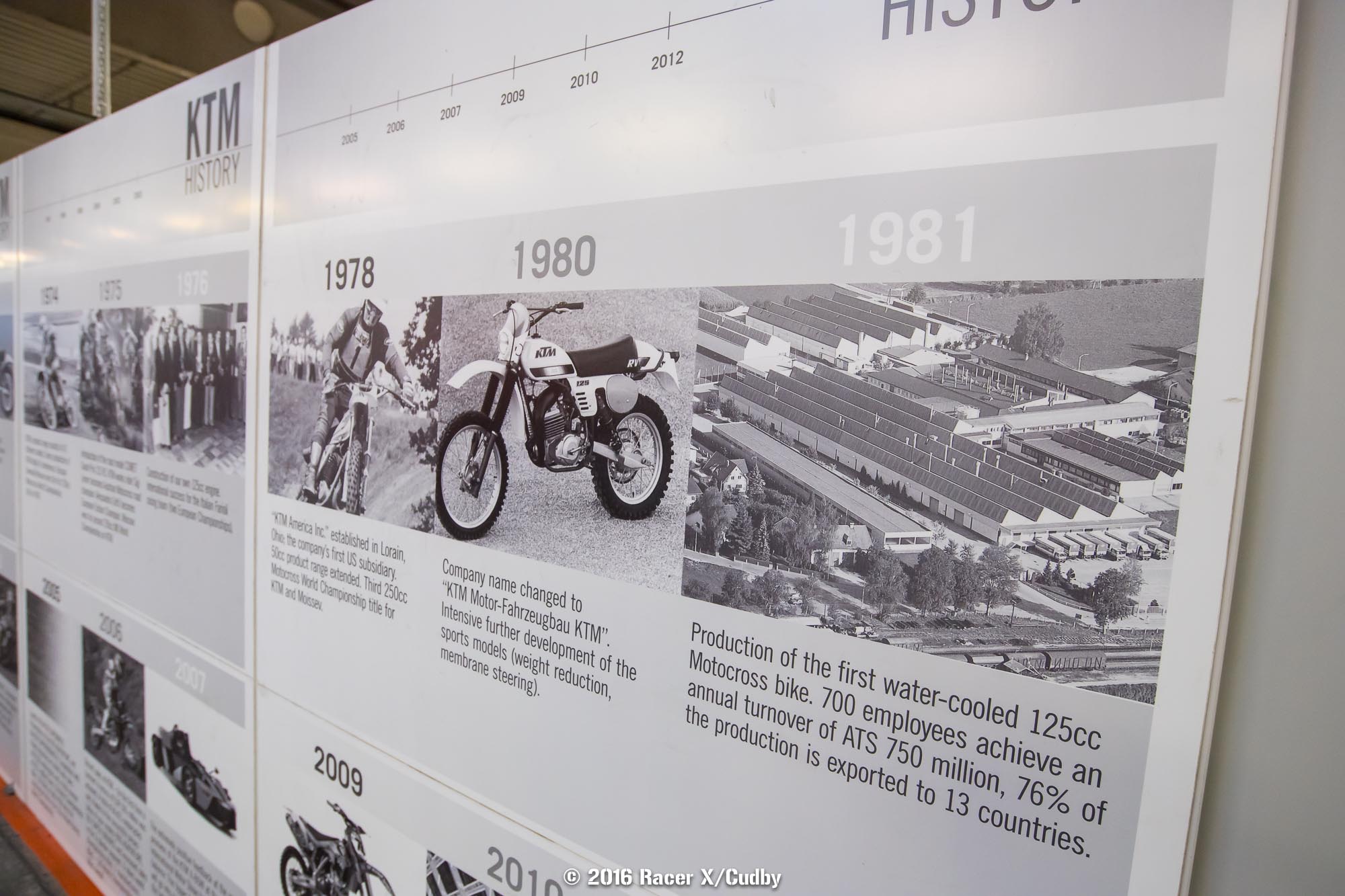 KTM history is everywhere in the factory. Many of the employees we born in the local town, and KTM is a major employer in the area.