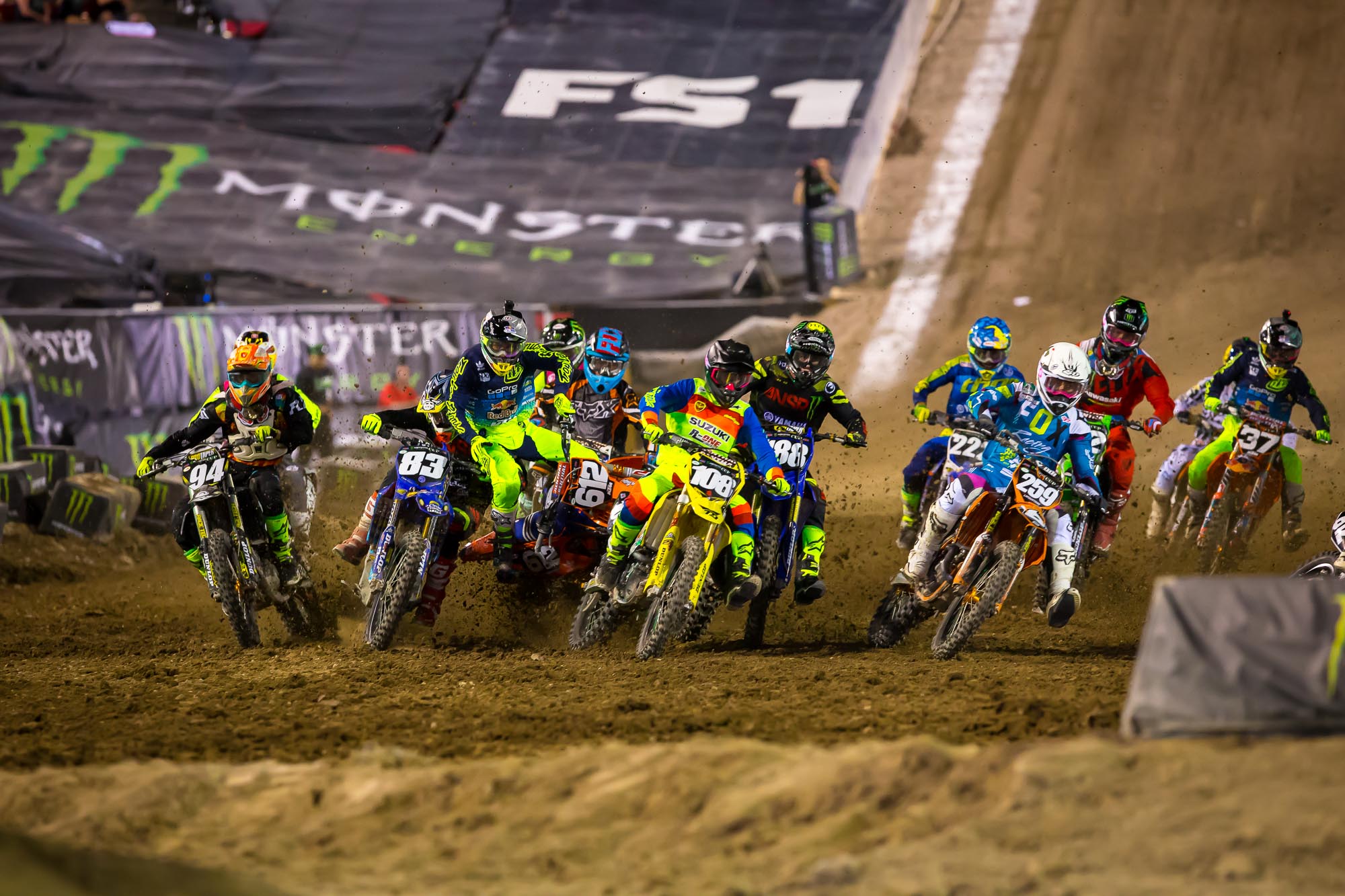 After winning the first Amateur All-Stars race Mitchell Falk, #612, went down hard on the start of the second.