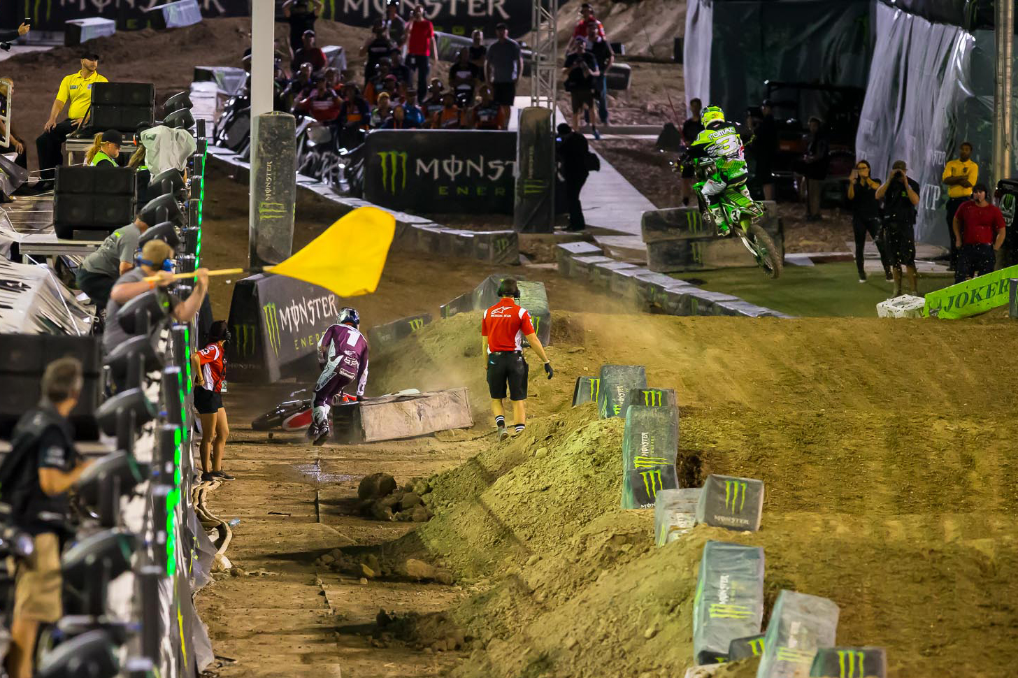 Tomac had a front row seat for Roczen's crash.