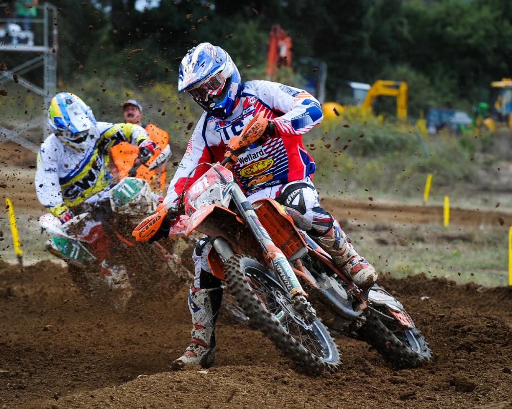 Caselli attacks a motocross section of an ISDE special test.