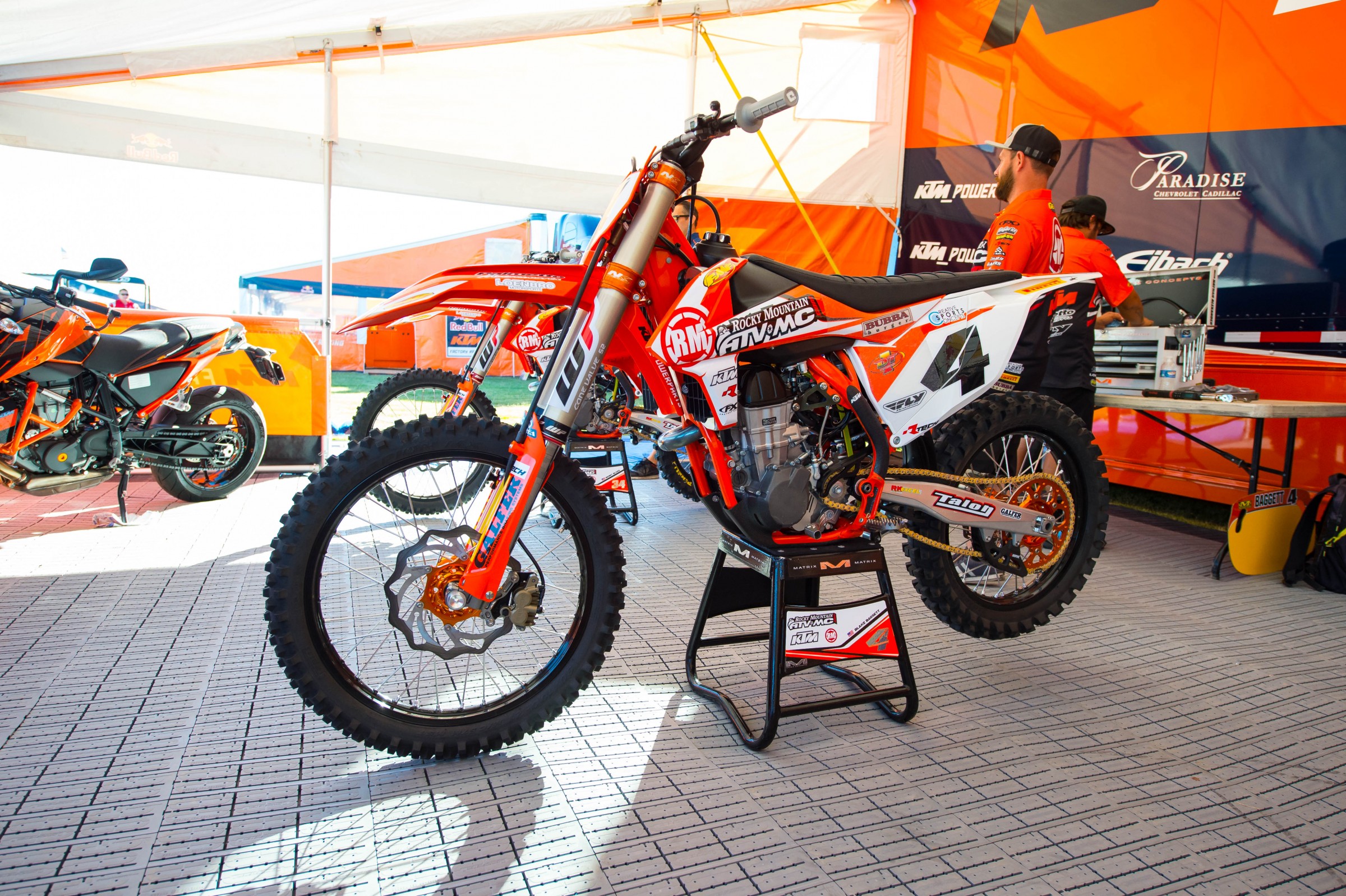 The graphics may be different, but this KTM is all factory.