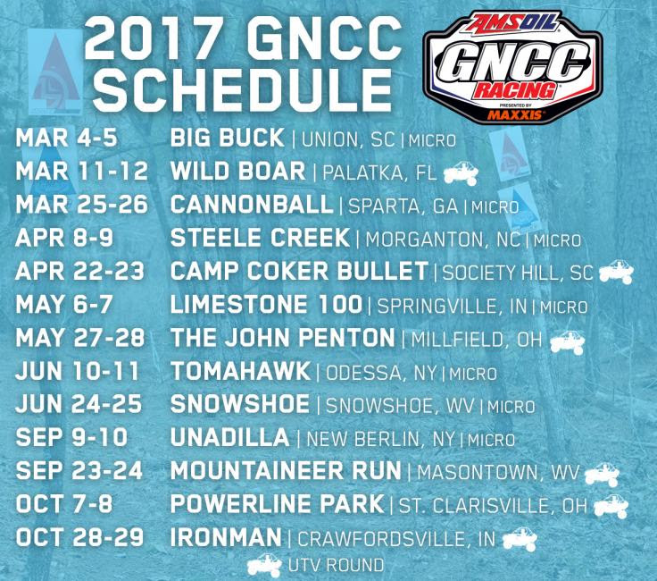 2017 GNCC Schedule Announced - GNCC Racing - Racer X
