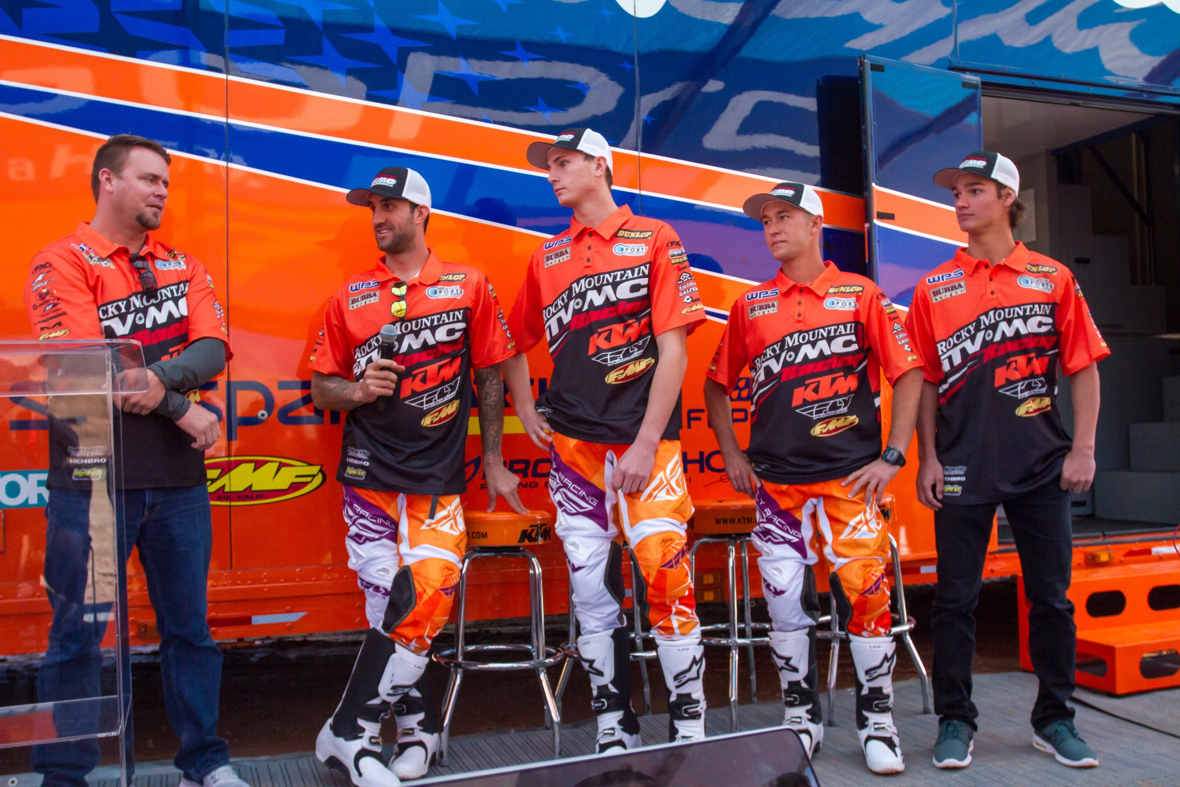 The entire Rocky Mountain ATV/MC-KTM-WPS team including Max Markolf (far right).