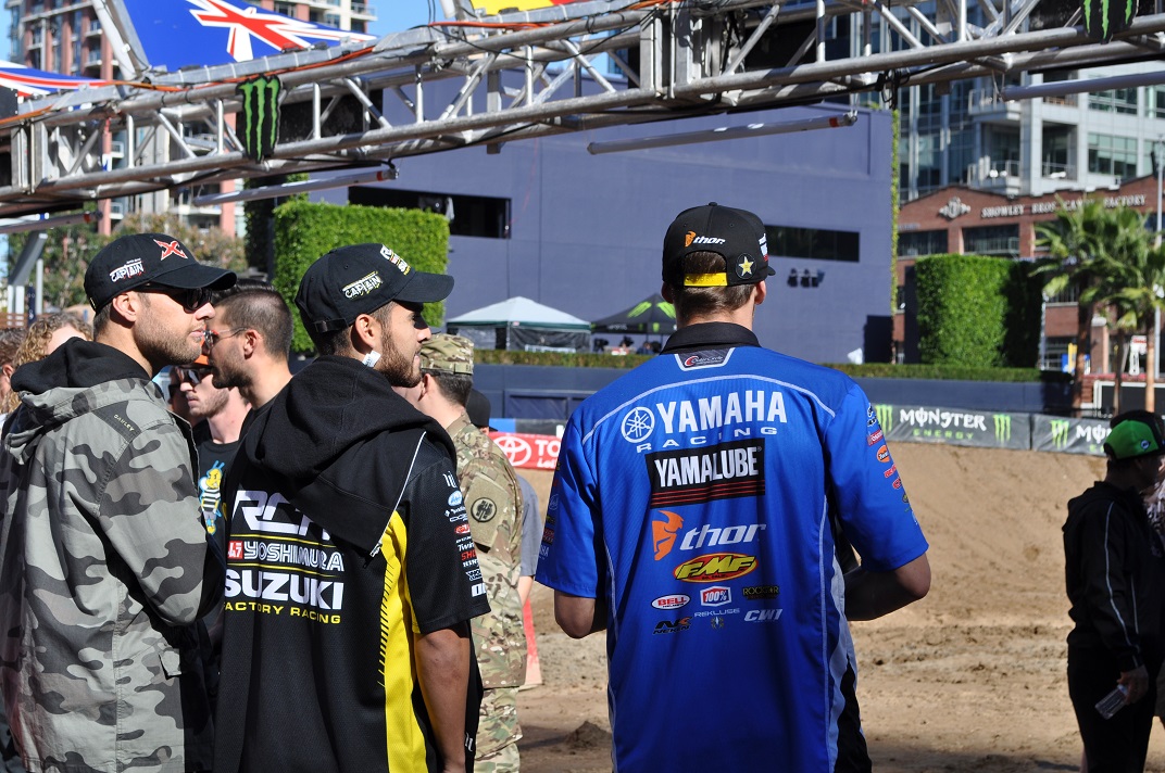 Justin Bogle and Aaron Plessinger during track walk.