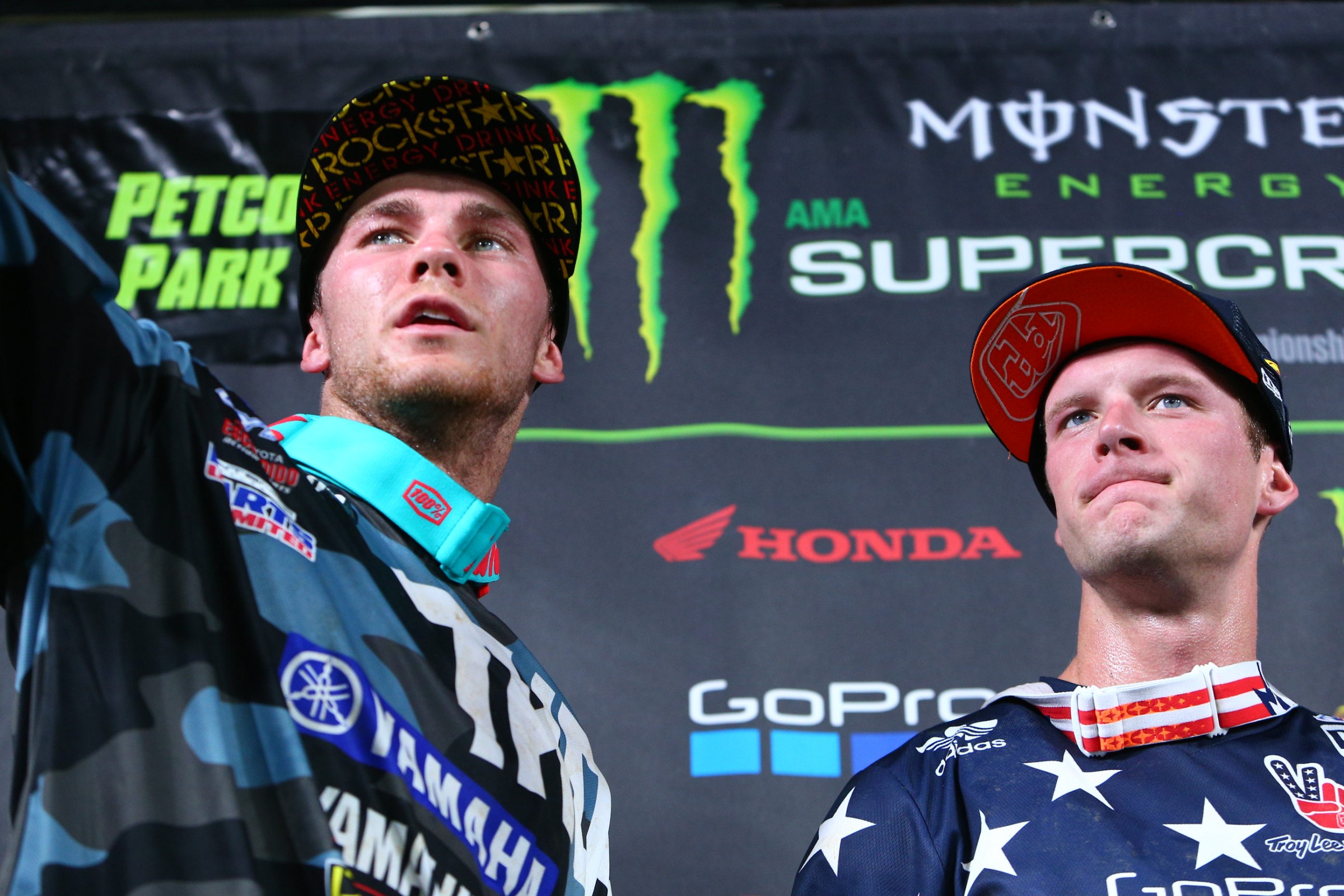 Aaron Plessinger (left) rode a strong race to take third.