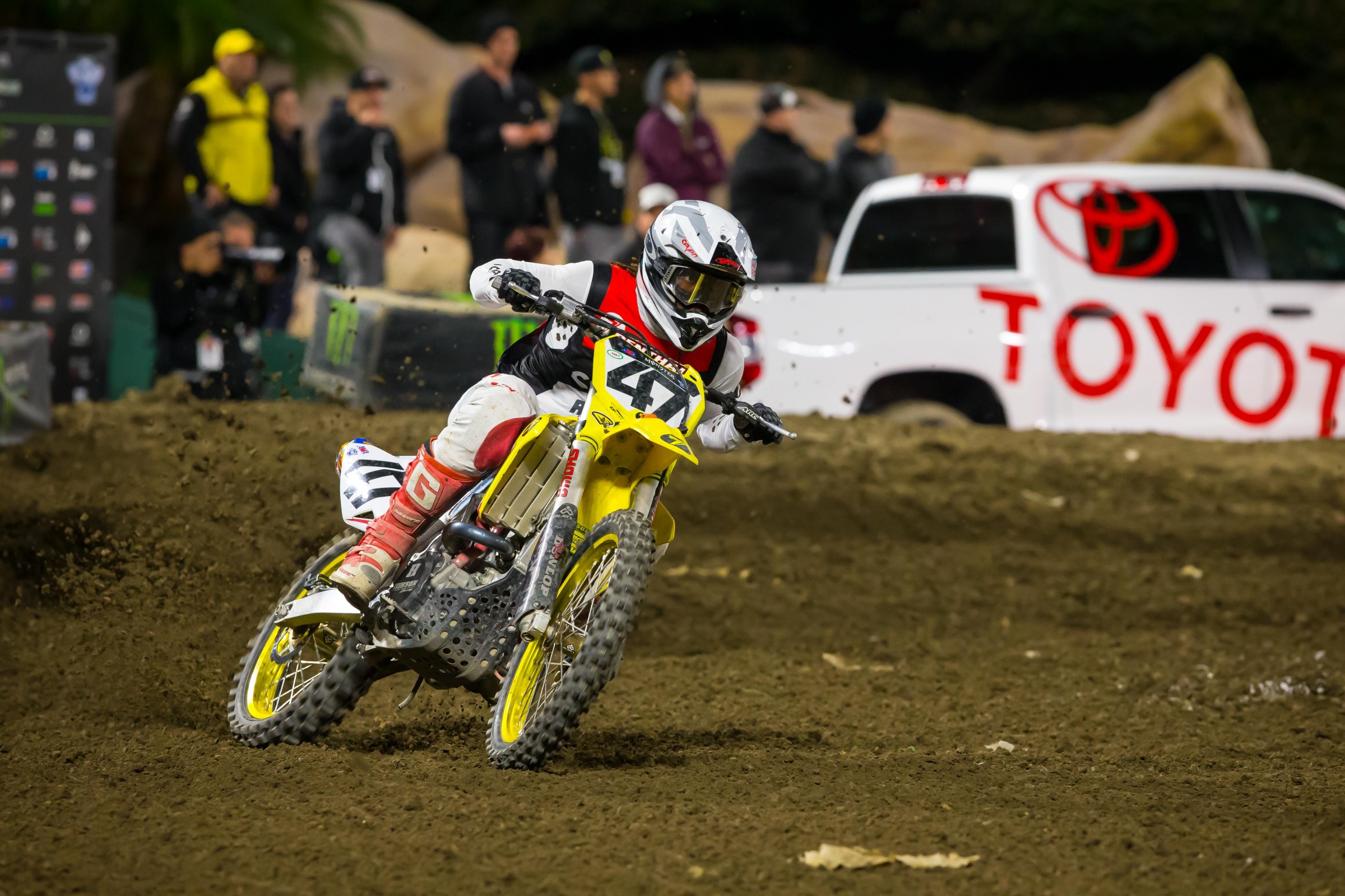 Malcolm Stewart was fast in his season debut but crashed out of the top ten.