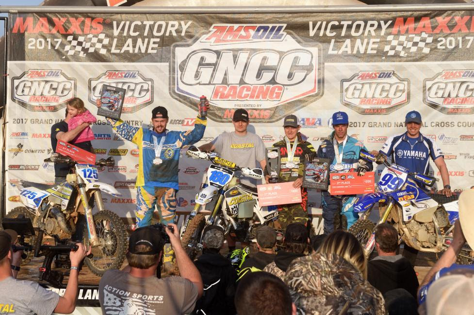 FMF XC3 125 Pro-Am Class: (2) Jason Thomas, (1) Jack Edmonston, (3) Paul Whibley