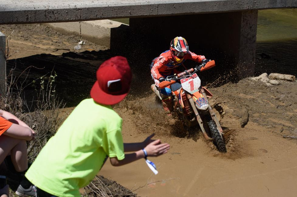 Kailub Russell made in three-in-a-row at the FMF Steele Creek GNCC.