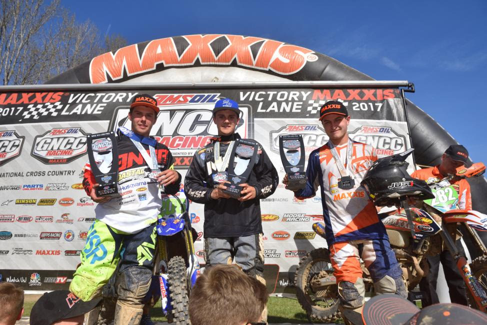 XC2 250 Pro Podium: (2) Craig Delong, (1) Josh Toth, (3) Mike Witkowski.