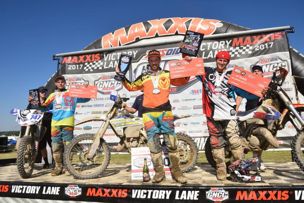 FMF XC3 125 Pro-Am Class Podium: (2) Hunter Neuwirth, (1) Jason Thomas, (3) Mark Heresco.