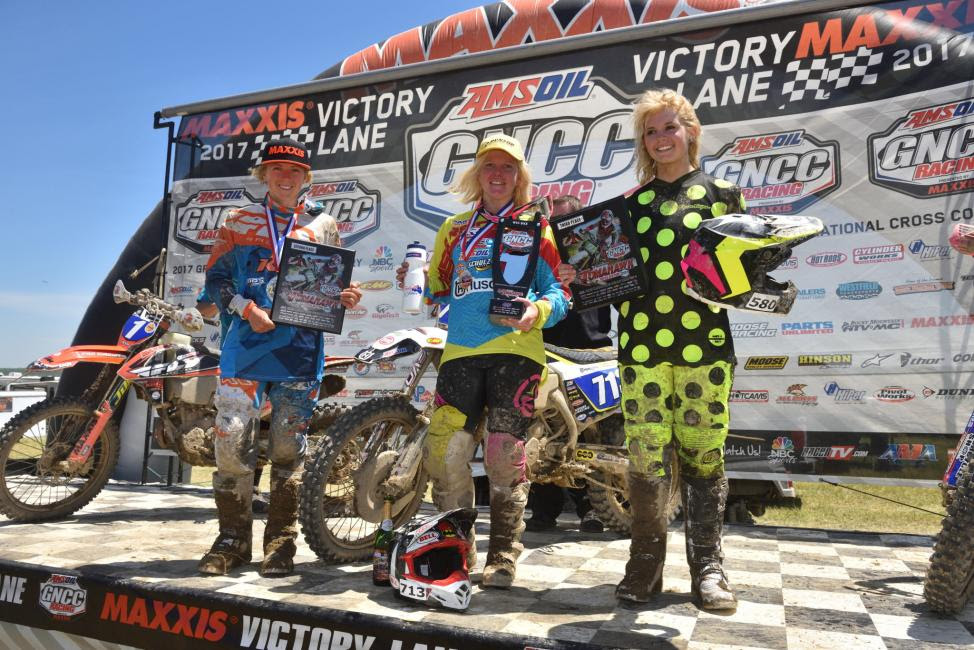 WXC Podium: (2) Becca Sheets, (1) Tayla Jones, (3) Brooke Cosner.