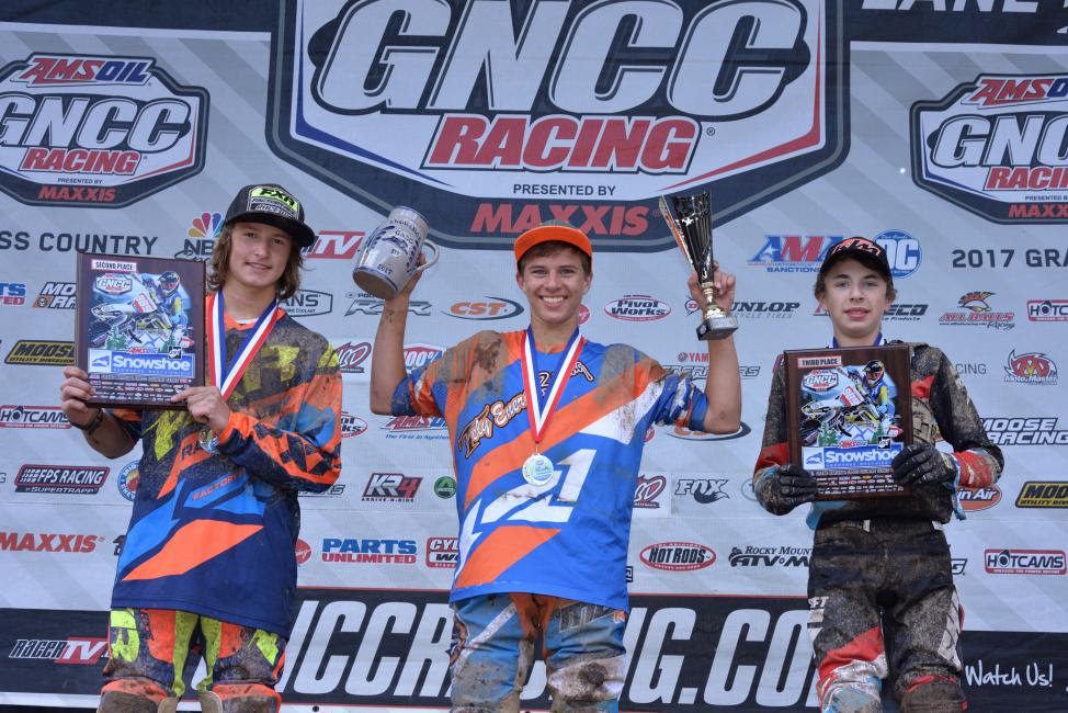 Youth Overall Podium: (2) Zack Davidson, (1) Peyton Whipkey, (3) Ryder LeBlond.