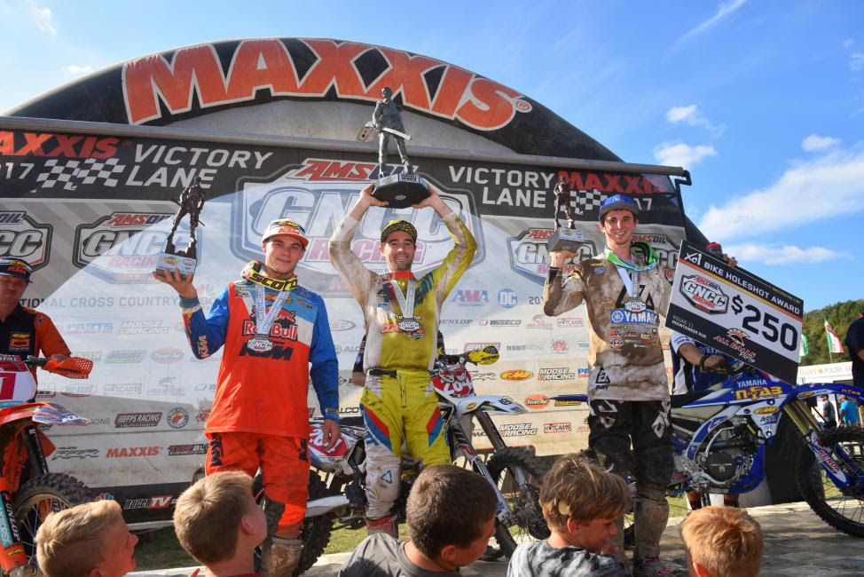 Overall Podium: (2) Kailub Russell, (1) Ryan Sipes, (3) Ricky Russell.