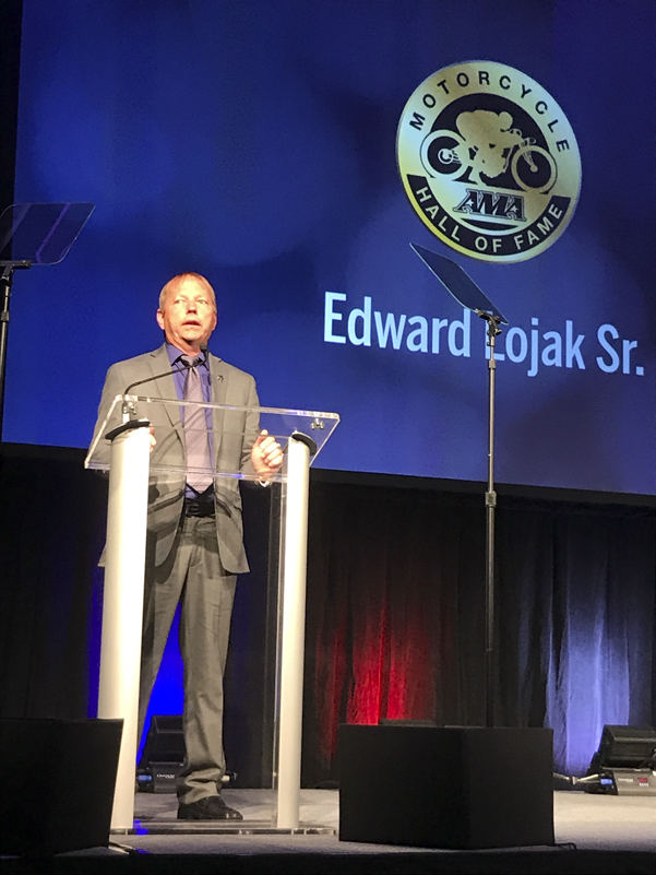 Ed Lojak Sr. raced for Husqvarna and Yamaha and still sells those two brands at Lojak Cycle Sales in Tarentum, Pennsylvania.