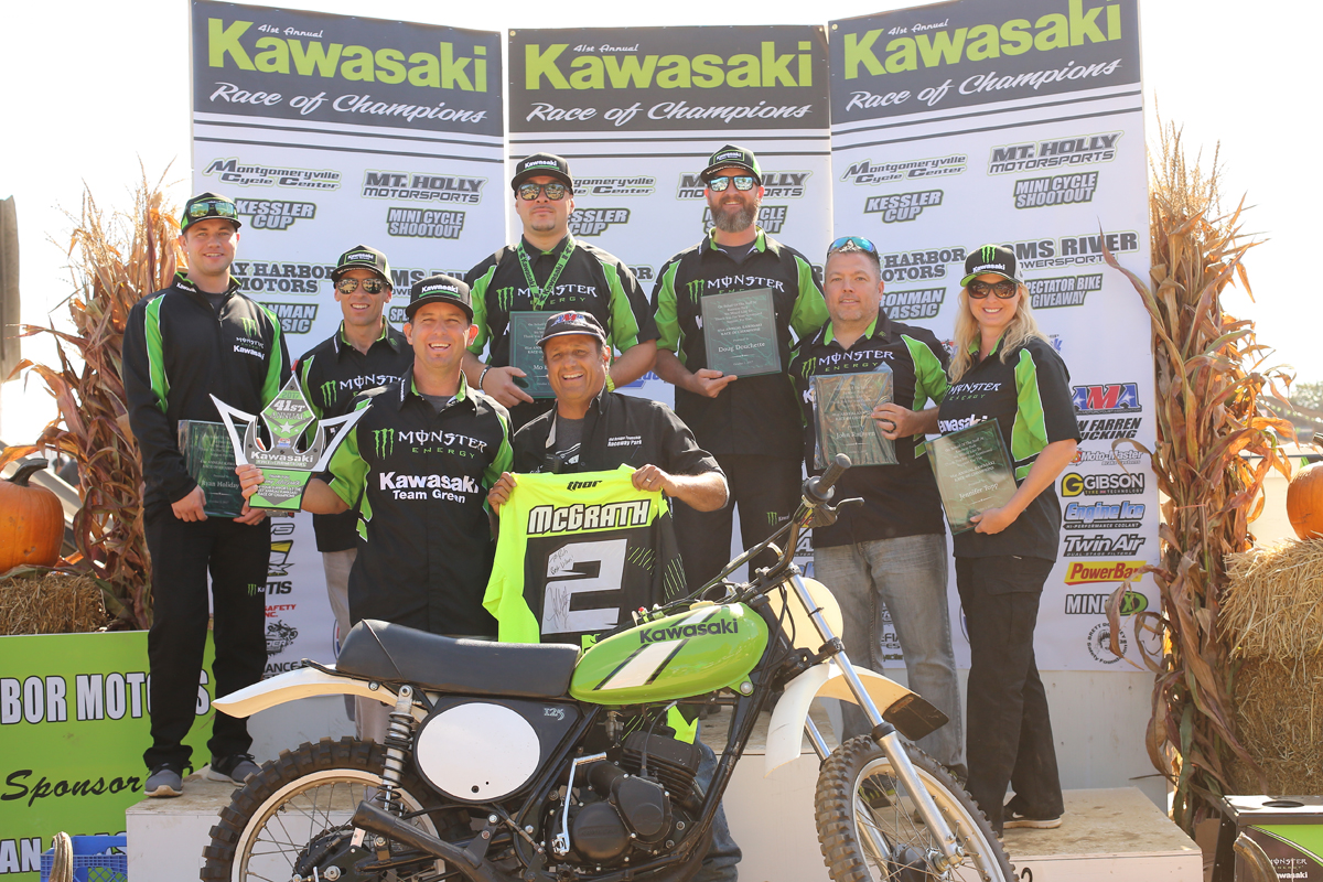 Brand ambassador Jeremy McGrath joined other Kawasaki management to check out the great racing this year.